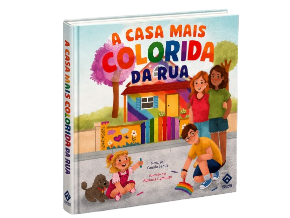 Livro A Casa Mais Colorida da Rua em destaque tridimensional